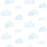 Tapet ESTAhome Stämplade Moln Ljusblå/Vit