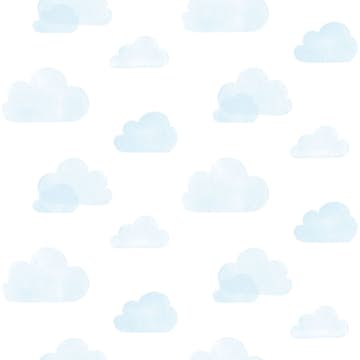 Tapet ESTAhome Stämplade Moln Ljusblå/Vit