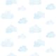 Tapet ESTAhome Stämplade Moln Ljusblå/Vit