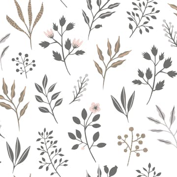 Tapet ESTAhome Blommönster i Skandinavisk Stil Vit/Grå/Rosa