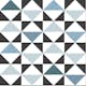 Tapet ESTAhome Grafiska Trianglar Vit Svart Vintageblå/Ljusblå