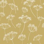 Tapet ESTAhome Blomflock Ockra/Vit