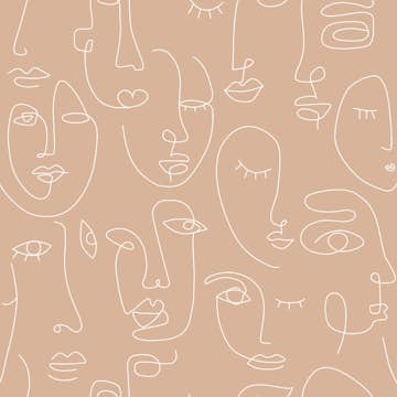 Tapet ESTAhome Ansikten Persikofärgat/Vit