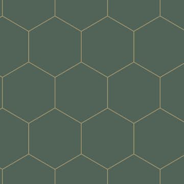Tapet ESTAhome Vaxkakemotiv Mörkgrön/Guld
