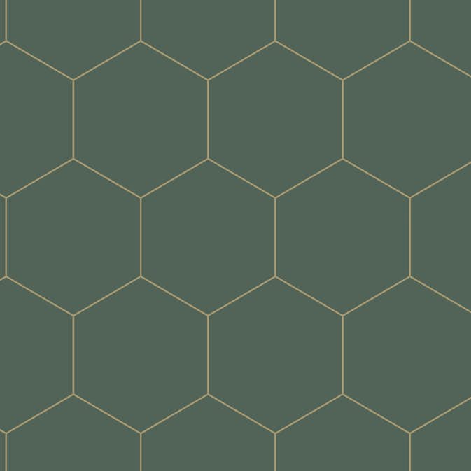 Tapet ESTAhome Vaxkakemotiv Mörkgrön/Guld