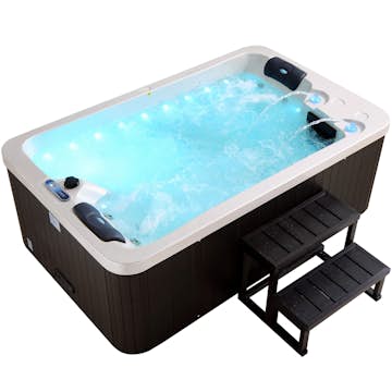 Utespa Lyfco Nirvana Spabad för 2 Personer i Rostfritt Stål med LED-Belysning