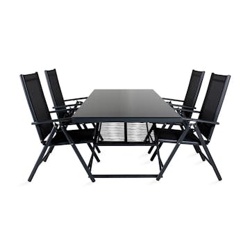 Matgrupp Venture Home Dallas Matgrupp Utomhus 193cm med 4 Break Positionsstolar