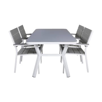 Matgrupp Venture Home Virya Matgrupp Utomhus 160cm med 4 Levels Stapelbara Matstolar