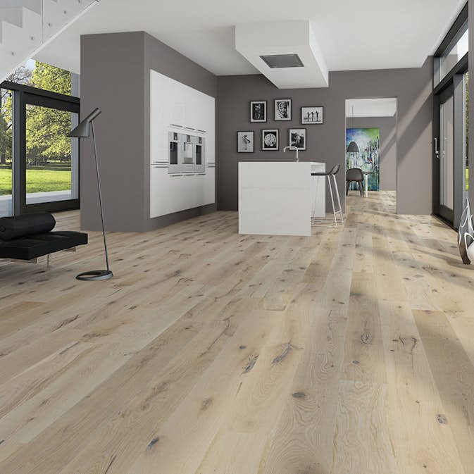 Parkettgolv Moland Rustica Wideplank Vitolja, Brushed