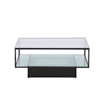 Soffbord furniture/fashion Maglehem Svart Vardagsrumsbord i Glas/Stål 90x90cm