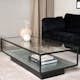Soffbord furniture/fashion Maglehem Svart Vardagsrumsbord i Glas/Stål 130x60cm