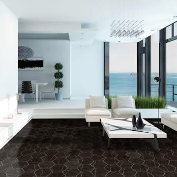 Klinker Tenfors Hexagon Marquina Marmor 22,5x25,9 cm