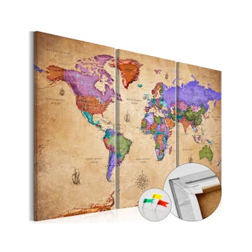 Anslagstavla Arkiio Colourful Travels 3 Delar