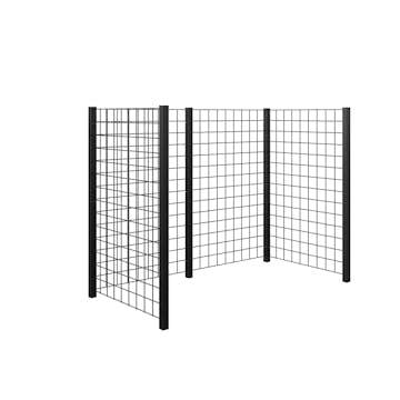 Avfallsskjul PLUS Stålspaljér 193,5x99x147 cm Svart