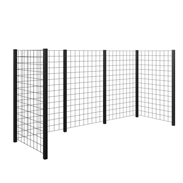 Avfallsskjul PLUS Stålspaljér 288x99x147 cm Svart