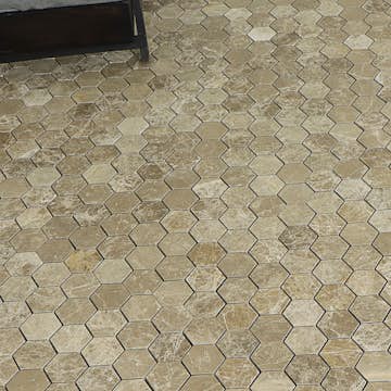 Mosaik Tenfors Marmor Heagon Beige 5x5 cm