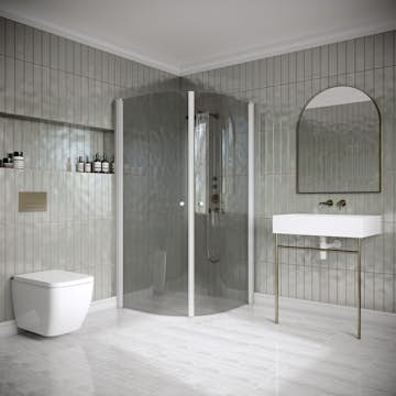 Duschhörn Hietakari Classic 155 Rund med Vändbara Dörrar