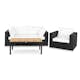 Loungegrupp Comfort Garden Bahamas 3-sits Svart/Teak Utomhus