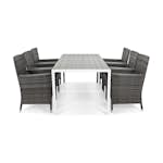 Matgrupp Utomhus deNoord Tunis med 6 Thor Utefåtölj Lyx med Armstöd