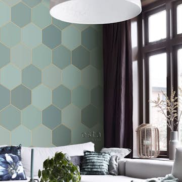 Fototapet ESTAhome Vaxkakemotiv Havsgrön/Blå