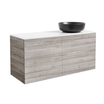 Tvättställsskåp Alterna Isella 120 med Bänkskiva Kvartskomposit och Runt Tvättställ