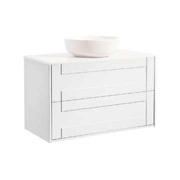 Tvättställsskåp Alterna Gabriella med Bänkskiva Kvartskomposit och Runt Tvättställ