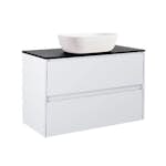 Tvättställsskåp Alterna Luxor med Bänkskiva Kvartskomposit och Rektangulärt Tvättställ