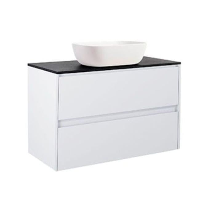 Tvättställsskåp Alterna Luxor med Bänkskiva Kvartskomposit och Rektangulärt Tvättställ