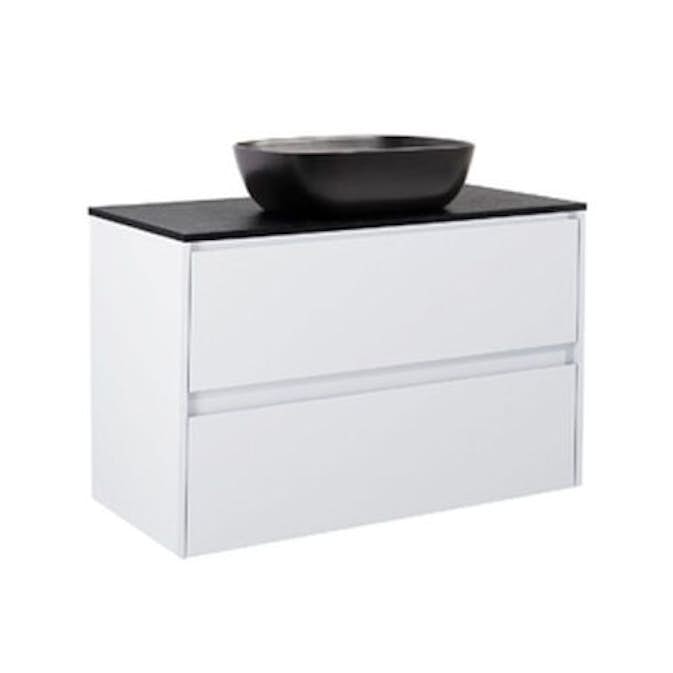 Tvättställsskåp Alterna Luxor med Bänkskiva Kvartskomposit och Rektangulärt Tvättställ