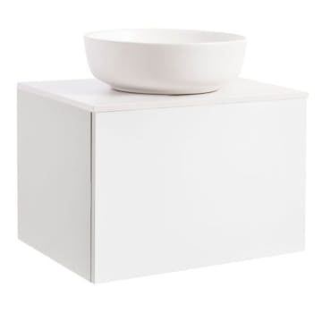 Tvättställsskåp Alterna Ella med Bänkskiva Kvartskomposit och Runt Tvättställ