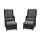 Öronlappsfåtölj Comfort Garden Marcus 2-pack med Fotpall inkl. Dyna