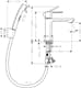 Tvättställsblandare Hansgrohe Rebris S 1-grepps 110 med Bidettehanddusch och Duschslang 160 cm utan Bottenventil