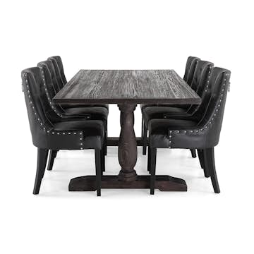 Matgrupp Manor House Dijon Rektangulärt Matbord & 6 Tuva Stolar Gran/Alm