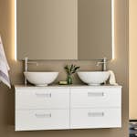 Tvättställsskåp Noro Relounge Vit Med Bänkskiva Ljus Marmor