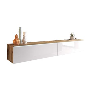 Mediamöbel In Living Skeda Trä/Vit Vägghängd TV-Bänk