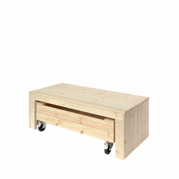 Fun Sandlåda PLUS med Hjul och Bänk 120 cm