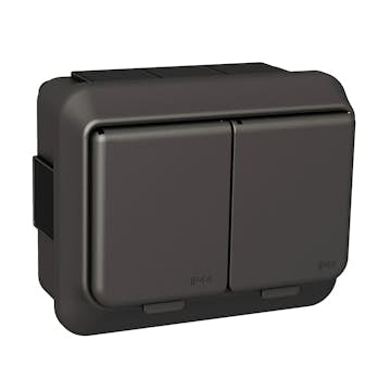 Vägguttag Schneider Electric Exxact Utanpåliggande