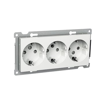 Vägguttag Schneider Electric Exxact 3-vägs