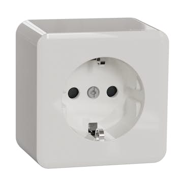 Vägguttag Schneider Electric Exxact 1-vägs Utanpåliggande