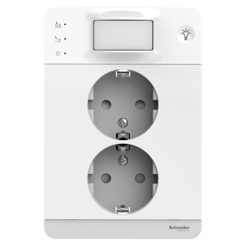 Vägguttag Schneider Electric Exxact Infälld 2-vägs Rörelsedetektor Orienteringsljus 16A IP21 Snabbanslutning Vit