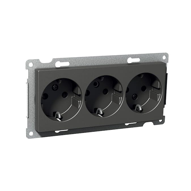 Vägguttag Schneider Electric Exxact 3-vägs