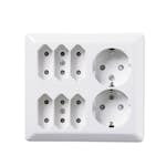 Vägguttag Elko 6+2-Vägs RS Renvit