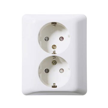 Vägguttag Elko 2-Vägs DUO Utan fästklor RS Renvit