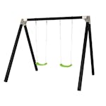 Gungställning PLUS Svart med 2 Gröna Gungsitar