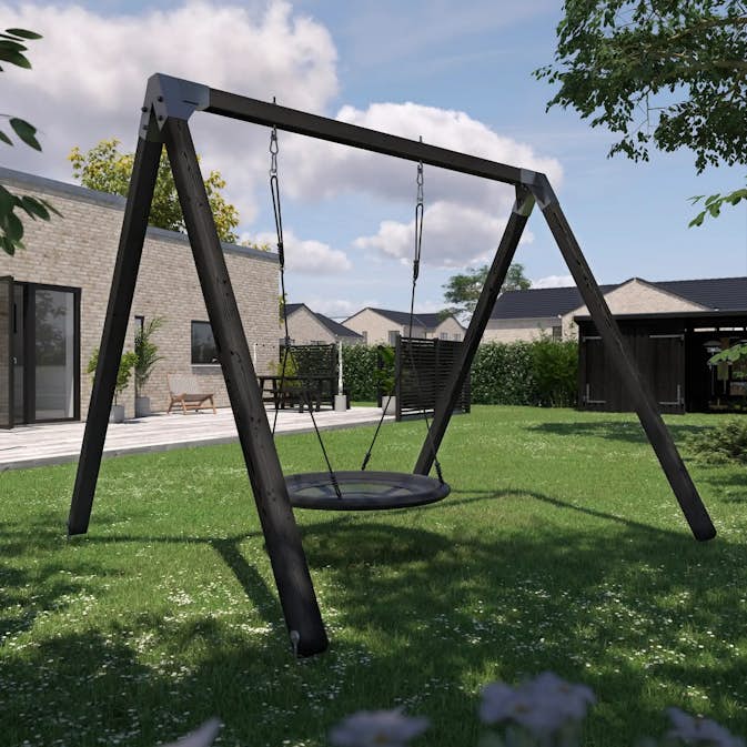 Gungställning PLUS Luksus Svart Cubic inkl Rundgunga