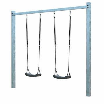 Gungställning PLUS med 2 Gråsvarta Gungsitsar