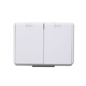 Vägguttag Elko 2-Vägs IP44 Med Lock RS Renvit