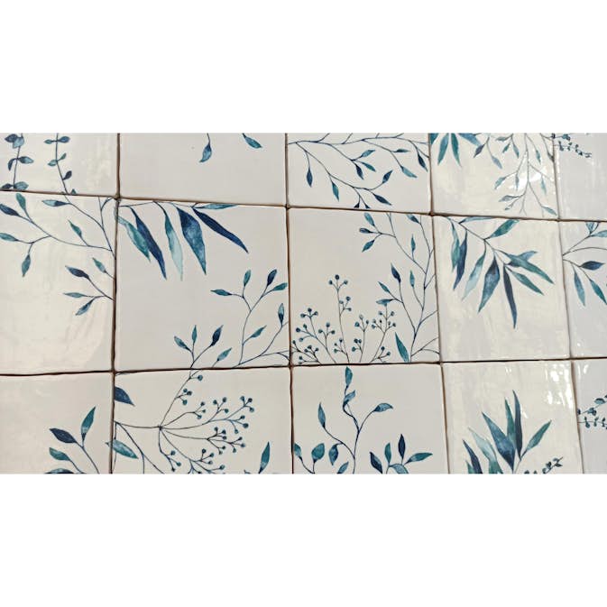 Kakel Lhådös Olivia dekor Blå 15x15