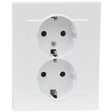 Vägguttag Malmbergs Optima 2-Vägs Mj Vit