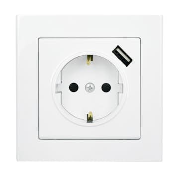 Vägguttag Malmbergs Optima 1-v + Usb